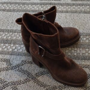 Dolce Vita Brown Suede Heeled Ankle Booties